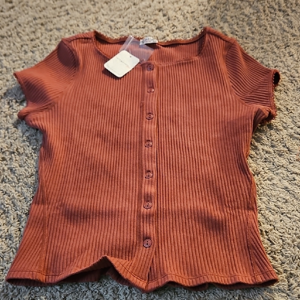 Intimately Free People Most Wanted Cardigan In Rust - Picture 8 of 8